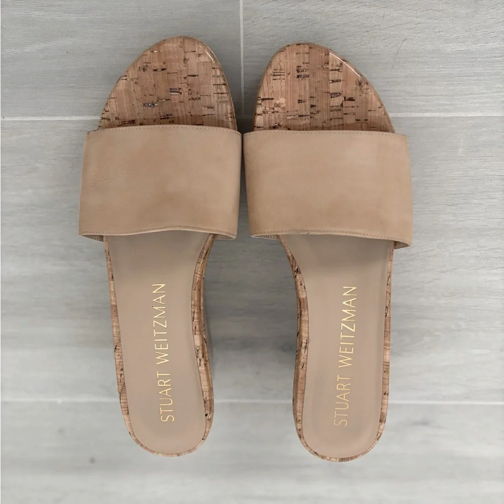 STUART WEITZMAN Summer Suede Wedge Sandals In Neutral Size US 9.5 $ 375